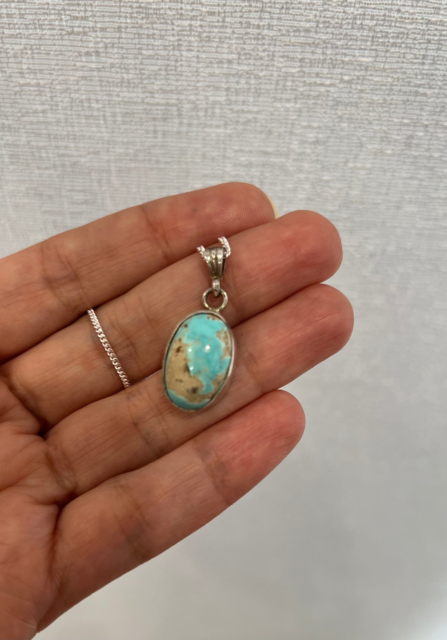 925 STERLING SILVER PENDANT WITH PERSIAN TORQUOISE